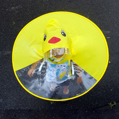 Custom Logo Printing Kids Raincoat Transparent Waterproof Poncho for Conventional Size