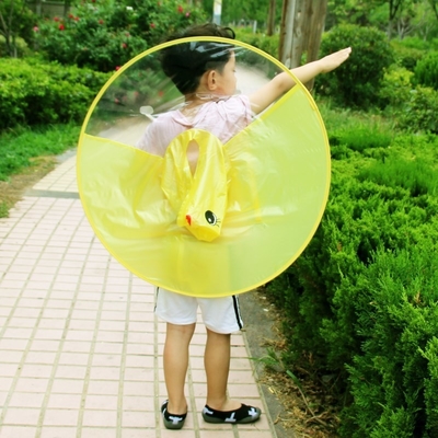 Custom Logo Printing Kids Raincoat Transparent Waterproof Poncho for Conventional Size