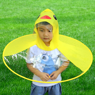 Custom Logo Printing Kids Raincoat Transparent Waterproof Poncho for Conventional Size