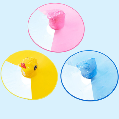 Children's Fly Shape Handle Umbrella Outdoor Raincoat with Transparent Waterproof Poncho