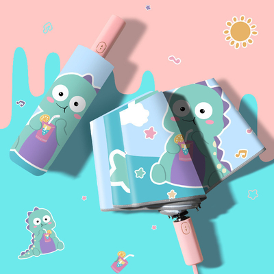 190T Pongee Fully Automatic Sun Umbrella Dual Purpose Sunshade for Girls and Children
