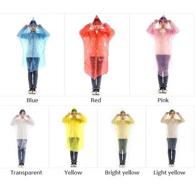 Adults Glam Design Style Raincoat Transparent Long Disposable Hooded Poncho