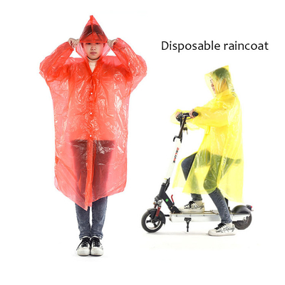 Adults Glam Design Style Raincoat Transparent Long Disposable Hooded Poncho