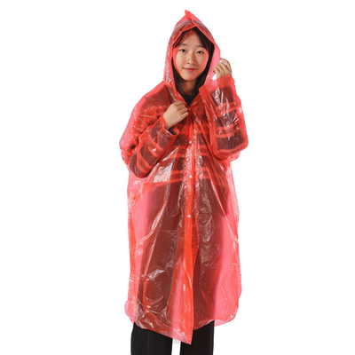 Adults Glam Design Style Raincoat Transparent Long Disposable Hooded Poncho