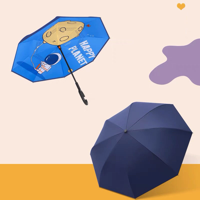 Umbrella for Pupils Free Long Handle Rain and Sunshine Protection 190T Ponegee Fabric