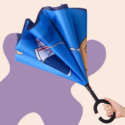 Umbrella for Pupils Free Long Handle Rain and Sunshine Protection 190T Ponegee Fabric
