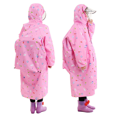 Transparent Long Raincoat RAINWEAR Two-Brimmed Children's Raincoat with One-Piece Poncho