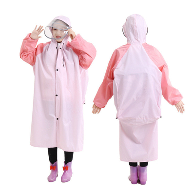 Transparent Long Raincoat RAINWEAR Two-Brimmed Children's Raincoat with One-Piece Poncho