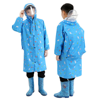 Transparent Long Raincoat RAINWEAR Two-Brimmed Children's Raincoat with One-Piece Poncho