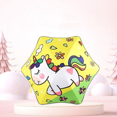 Lightweight All in 1 Cartoon Umbrella for Kids UPF50 Sun Protection 74cm Open Diameter