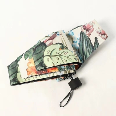 Golden Coated Metal Shaft Diy Umbrella Japanese and Korean Style 5 Fold Mini UV Pocket
