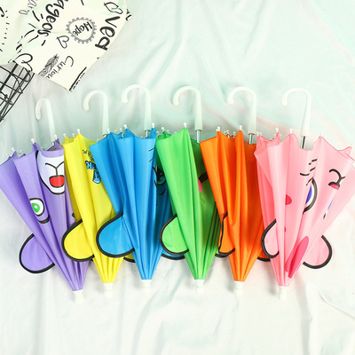 Customized Color Mini Children's Umbrella with Long Handle and Adorable Cartoon Design