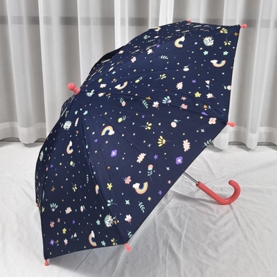 Rainbow Kids Umbrella Long Handle Safe and Easy to Open for Kindergarten Children