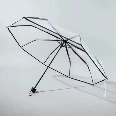 Female Small Fresh Parasol Three-folding Umbrella 2023 Rainbow Transparent 21 Inches*8k