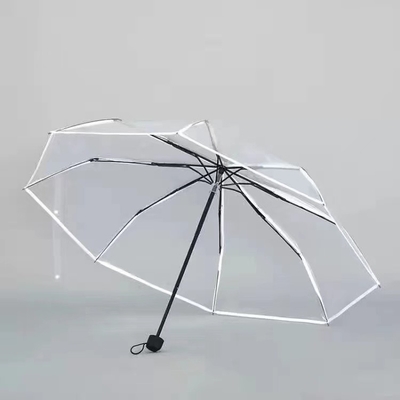 Female Small Fresh Parasol Three-folding Umbrella 2023 Rainbow Transparent 21 Inches*8k