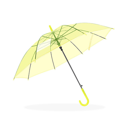 Simple and Stylish Transparent Umbrella for Female Students PVC Panel Fiberglass Frame