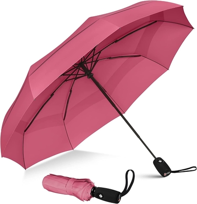 23 Inches*10k Rose Powder Color False Double Canopy Travel Umbrella for Easy Handling