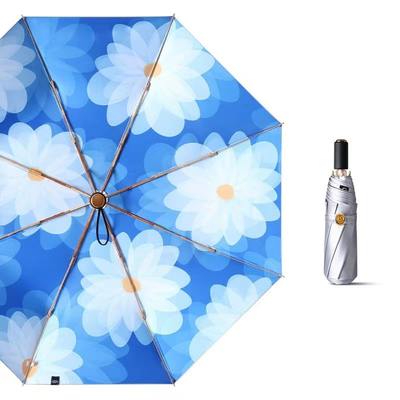 Product Advertising Umbrella Item Color Glue Umbrella 3 Folding Silver Titanium UV Protection