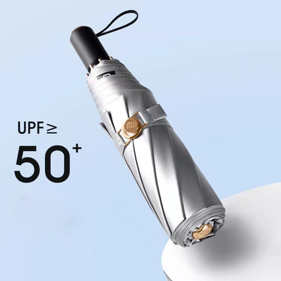 Product Advertising Umbrella Item Color Glue Umbrella 3 Folding Silver Titanium UV Protection