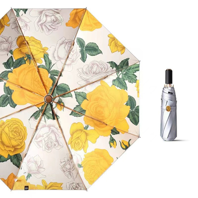 Product Advertising Umbrella Item Color Glue Umbrella 3 Folding Silver Titanium UV Protection