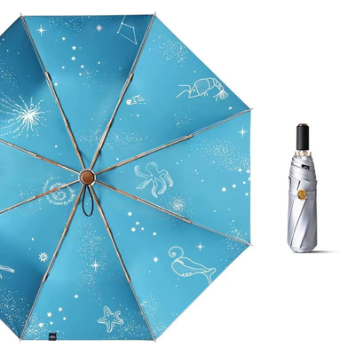 Product Advertising Umbrella Item Color Glue Umbrella 3 Folding Silver Titanium UV Protection