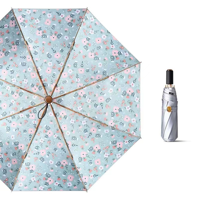 Product Advertising Umbrella Item Color Glue Umbrella 3 Folding Silver Titanium UV Protection