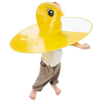 UFO Shape Handle Children's Raincoat Transparent Waterproof Poncho for Outdoor Fun