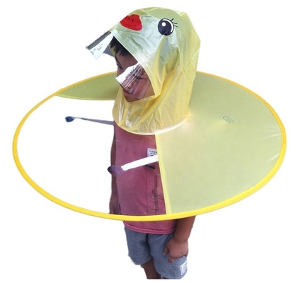 UFO Shape Handle Children's Raincoat Transparent Waterproof Poncho for Outdoor Fun