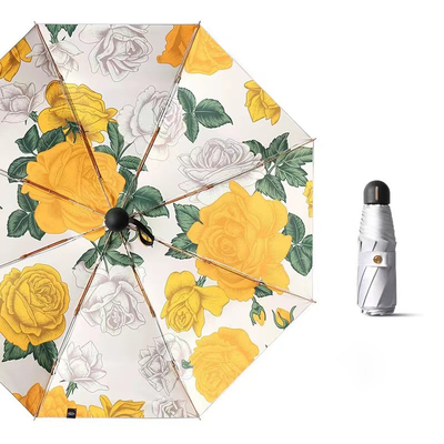 Titanium Silver Victoria-Secret Printing Flower Umbrella for Adults and Corporate Gifts