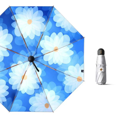Titanium Silver Victoria-Secret Printing Flower Umbrella for Adults and Corporate Gifts