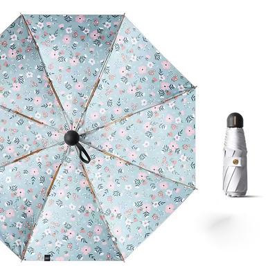 Titanium Silver Victoria-Secret Printing Flower Umbrella for Adults and Corporate Gifts