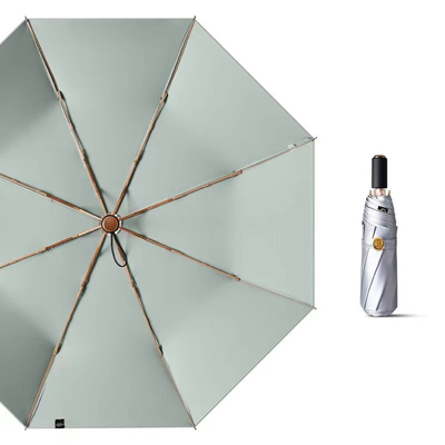 3 Folding Silver Titanium Umbrella for Corporate Gifts UV Protection Portable Durable