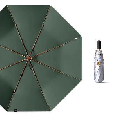 3 Folding Silver Titanium Umbrella for Corporate Gifts UV Protection Portable Durable
