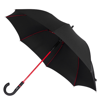 Customized Luxury Red Fiberglass Golf Umbrella with Straight Design and Pongee Material