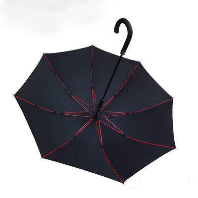 Customized Luxury Red Fiberglass Golf Umbrella with Straight Design and Pongee Material