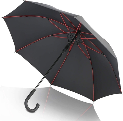 Customized Luxury Red Fiberglass Golf Umbrella with Straight Design and Pongee Material