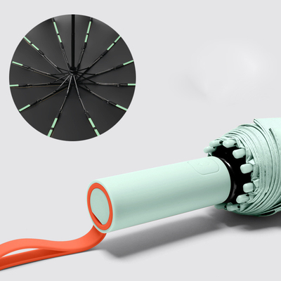UV-Protection 72 Ribs 3 Fold Umbrella with Contrasting Colors and Customized Logo