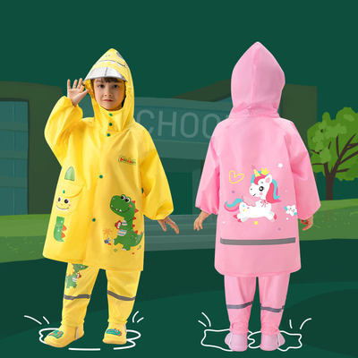 2023 Primary School Children's Raincoat Kindergarten Poncho Boys and Girls Waterproof Suit