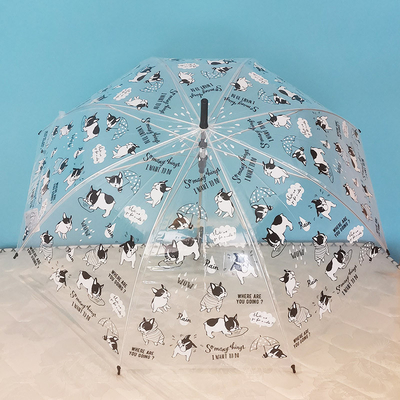 Cartoon Dog Umbrella for Daily Needs Pongee Panel Material and Rubber Coating Handle