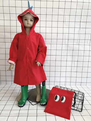 Transparent Long Raincoat for Little Dinosaur Children in Kindergarten and Grade 1-3