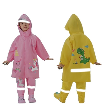Cartoon Children's Raincoat Oxford Material Customized Color Cute Baby Dinosaur Design