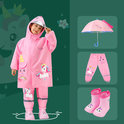 Cartoon Children's Raincoat Oxford Material Customized Color Cute Baby Dinosaur Design