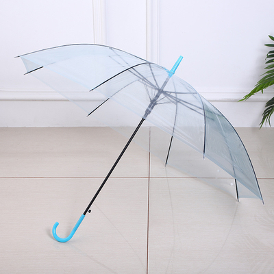 Plastic Creative Small Fresh Long Handle Transparent Umbrella with Auto Open Function