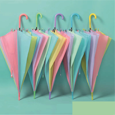 Plastic Shaft Transparent Advertising Umbrella with All in 1 Function and Printing