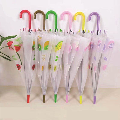 Plastic Shaft Transparent Advertising Umbrella with All in 1 Function and Printing