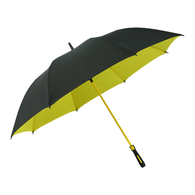 30 Inch Fiber Straight Double Golf Umbrella with Semi-automatic Control and Color Handle