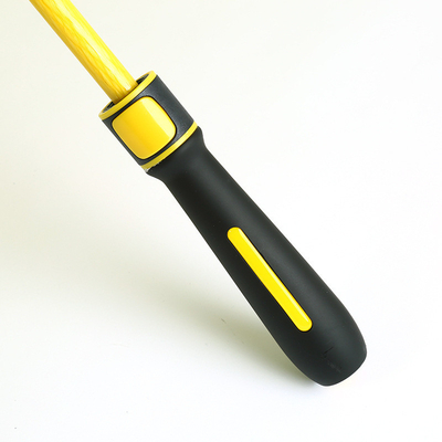 30 Inch Fiber Straight Double Golf Umbrella with Semi-automatic Control and Color Handle