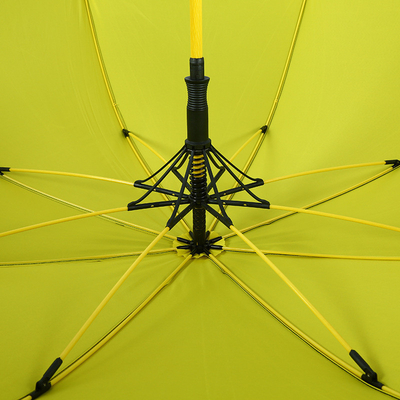 30 Inch Fiber Straight Double Golf Umbrella with Semi-automatic Control and Color Handle