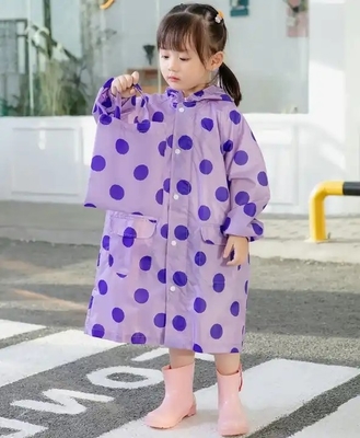 Cartoon Girl's Raincoat Single-person Rainwear Poncho Style for Kids 100% EVA Fabric