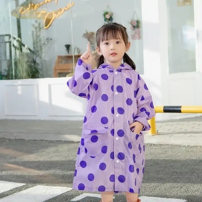 Cartoon Girl's Raincoat Single-person Rainwear Poncho Style for Kids 100% EVA Fabric